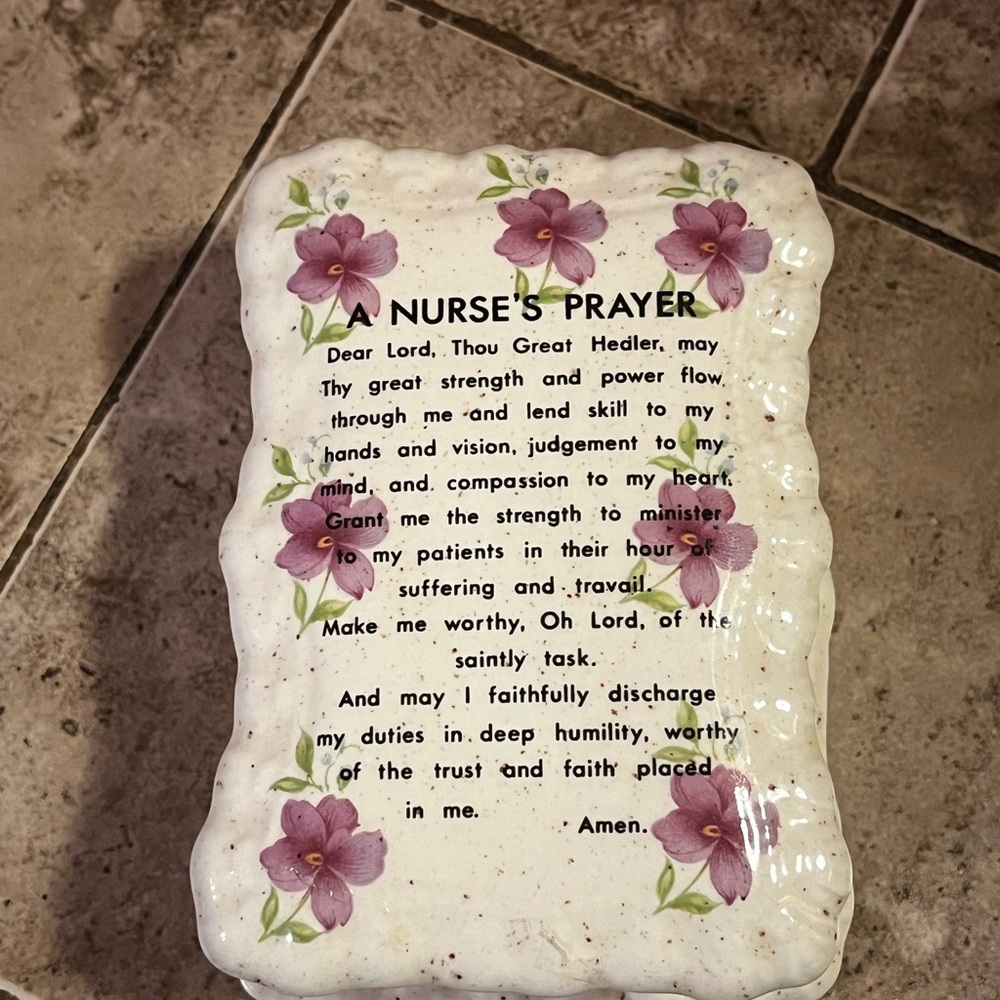 Nurse Trinket box Nurses Prayer Floral Summer Spring RN Medical  Angels Cute